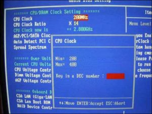 При разгоне процессора зависает компьютер