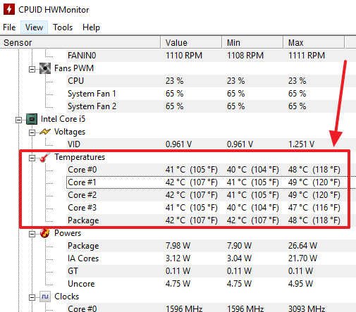 Какая нормальная температура для процессора i7 8700